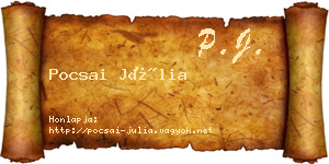 Pocsai Júlia névjegykártya