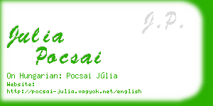 julia pocsai business card